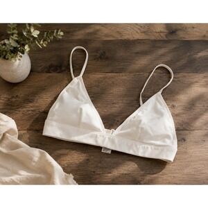 Free People Intimately Cream Vegan Leather Triangle Bralette XS Bohemian  Edgy